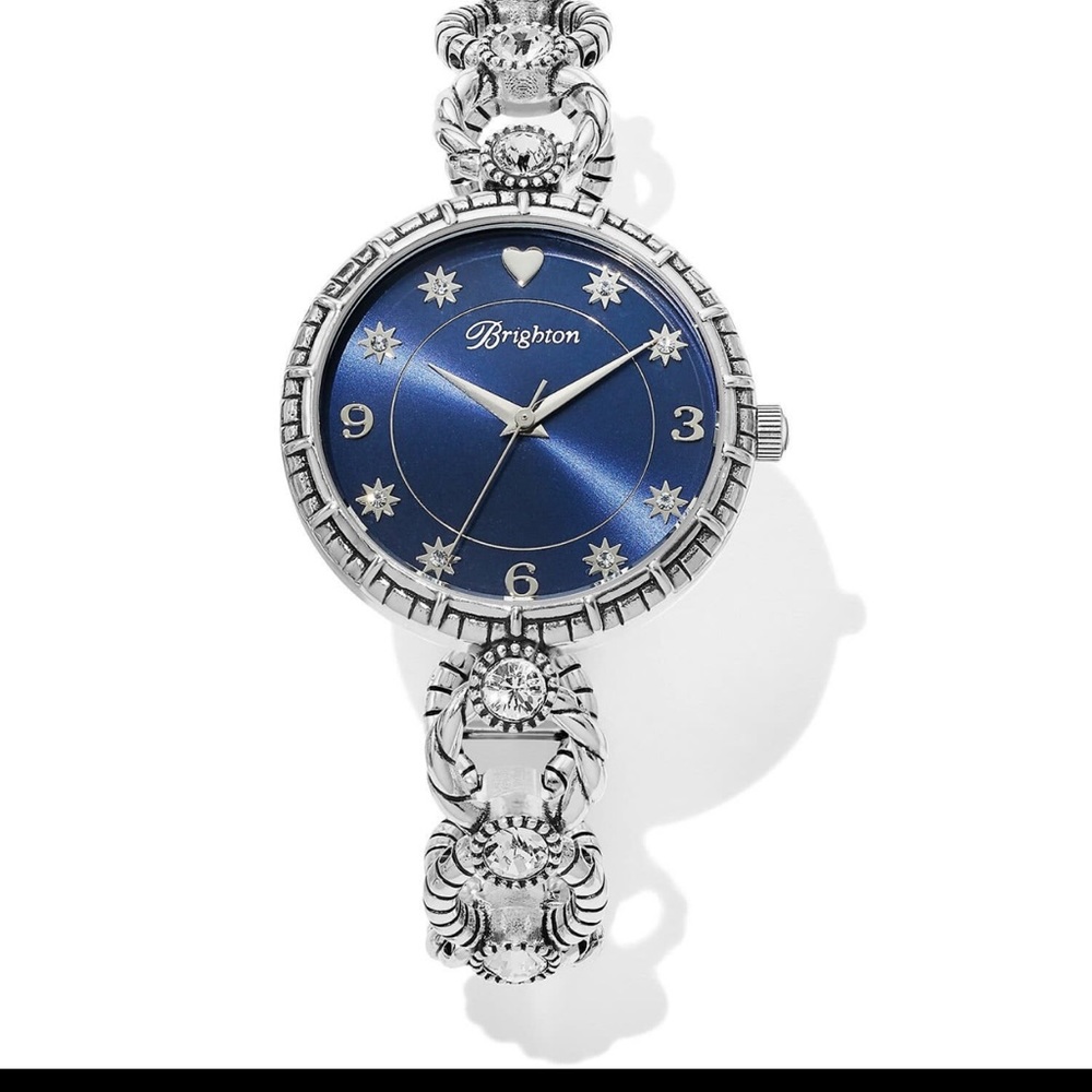 Brighton Star City Silver Plated watch with Swarovski crystals. NWOT Rare